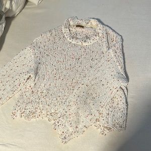 POL distressed speckled sweater